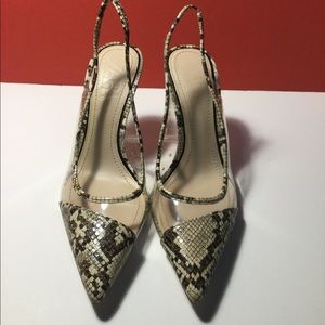 Zara faux snake skin sling back shoes